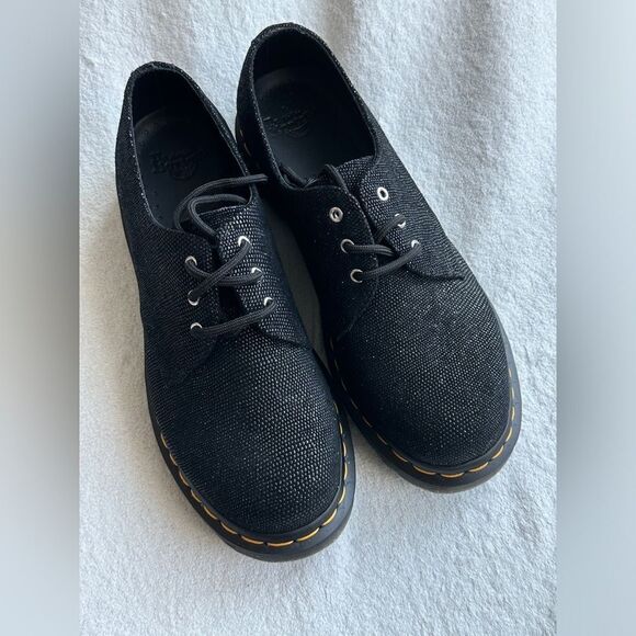 New Dr. Martens  1461 Glitter Ray Black women’s oxfords‎ US Size 9 chunky - Picture 4 of 12